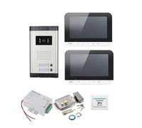 WAFOHSR Videocitofono Monitor LCD Da 7 Pollici Wifi Senza Fili Kit Citofono Campanello For Appartamento 2/3 Unità Audio Bidirezionale(V70MG-620-1V2-lock)