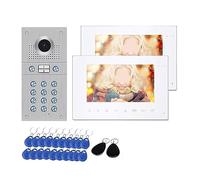 WAFOHSR Videocitofono WiFi Campanello Telecamera HD Di Controllo Accessi For Sicurezza Domestica Da 7 Pollici APP/Sblocco Scheda Magnetica Audio Bidirezionale(1cam 2LCD-W)