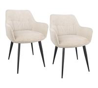 WAFTING Set di 2 Sedie da Pranzo, sedie da pranzo imbottite,da cucina con braccioli,piedi in metallo Portata 120 kg Cucina Soggiorno Sala studio(Gray)