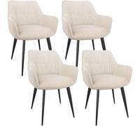 WAFTING Set di 4 Sedie da Pranzo, sedie da pranzo imbottite,da cucina con braccioli,piedi in metallo Portata 120 kg Cucina Soggiorno Sala studio(Cachi)
