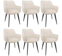 WAFTING Set di 6 Sedie da Pranzo, sedie da pranzo imbottite,da cucina con braccioli,piedi in metallo Portata 120 kg Cucina Soggiorno Sala studio(Cachi)