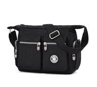 Wafybsre Borsa a Tracolla Casual da Donna, multi tasca, Borsetta Leggero Borse e Messenger (Nero)