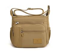 Wafybsre Borsa a tracolla casual per donna, borse a tracolla multitasche Borse in nylon impermeabile（Khaki）