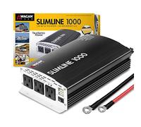 Wagan 3720 Nero 1000W Slim Line AC a DC Power Inverter 1000W TrueRated e 2000W Surge Power