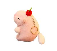 (wagging tail) Plush Capybara Keychain Lovely Pendant Keyring Hangings Ornament Key Holder Backpack Handbag Charm for Girls Women