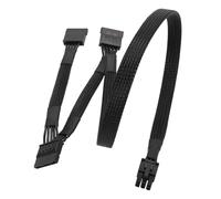 WAGHAVEN Cavo di prolunga flessibile da 80 cm a 6 pin a triplo SATA, per PC efficienti, aggiornamenti e cavi di prolunga di alimentazione