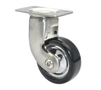 Wagner 01008501 - Rullo per mobili, design - diametro 50 mm, altezza 80 mm, nickel, nero, piastra di avvitamento 35 x 55 mm, portata 50 kg