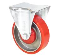 Wagner 04032501 - Rullo per carichi pesanti, diametro 125 mm, altezza 155 mm, acciaio e ghisa, rosso/argento, piastra di avvitamento 85 x 105 mm, portata 300 kg