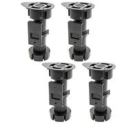 WAGNER 12041600 - Piedino regolabile per cucina, 4 pezzi, in plastica, nero, diametro 57 x 115 - 185 mm con piastra a vite