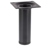 Wagner 12101001 Classic Retro - Gamba per mobili, Ø 30 x 100 mm, piastra di avvitamento integrata 60 x 60 mm, filettatura interna Ø 10 mm, acciaio verniciato a polvere, colore nero