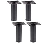 Wagner 12101004 Classic Retro - Gamba per mobili, 4 pezzi, Ø 30 x 100 mm, piastra di avvitamento integrata 60 x 60 mm, filettatura interna Ø 10 mm, acciaio verniciato a polvere, colore nero