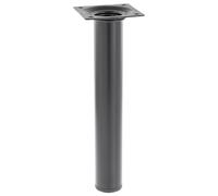 Wagner 12102001 Classic Retro - Gamba per mobili, Ø 30 x 200 mm, piastra di avvitamento integrata 60 x 60 mm, filettatura interna Ø 10 mm, acciaio verniciato a polvere, colore nero