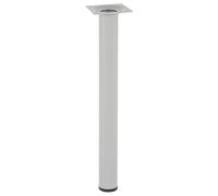 Wagner 12123001 Classic Retro - Gamba per mobili, Ø 30 x 300 mm, piastra di avvitamento integrata 60 x 60 mm, filettatura interna Ø 10 mm, acciaio verniciato a polvere, alluminio argento