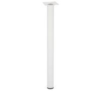 Wagner 12164001 Classic Retro - Gamba per mobili, Ø 30 x 400 mm, piastra di avvitamento integrata 60 x 60 mm, filettatura interna Ø 10 mm, acciaio verniciato a polvere, colore bianco