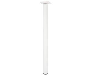 Wagner 12165001 Classic Retro - Gamba per mobili, Ø 30 x 500 mm, piastra di avvitamento integrata 60 x 60 mm, filettatura interna Ø 10 mm, acciaio verniciato a polvere, colore bianco