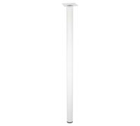 Wagner 12166001 Classic Retro - Gamba per mobili, Ø 30 x 600 mm, piastra di avvitamento integrata 60 x 60 mm, filettatura interna Ø 10 mm, acciaio verniciato a polvere, colore bianco