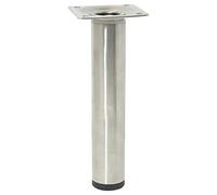 WAGNER 12182901 - Gamba per mobili/piedini/piedino regolabile Telescope - Ø 30 x 160 - 250 mm, piastra di avvitamento 60 x 60 mm, allungabile, acciaio industriale verniciato a polvere, effetto acciaio