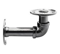 WAGNER 12500001 - Supporto per scaffalatura, diametro 30 x 70 x 120 mm, piastra di avvitamento, entrambi i set Ø 75 mm, acciaio verniciato a polvere, colore nero