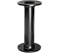 Wagner 12501501 - Gamba industriale per mobili, Ø 30 x 150 mm, con due piastre di avvitamento Ø 75 mm, in acciaio verniciato a polvere, colore nero