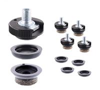 Wagner 15418099 - Piedino di livellamento Justus Slim, set da 4 pezzi, Ø 20 x M6 x 8 mm, con inserto QuickClick System in feltro di lana Ultrasoft & plastica nera, Ø 20 mm