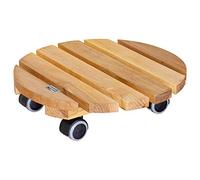 Wagner 20026201 Carrello per Piante Naturale, 30 x 8 cm per Interni, Carrello per Fiori in Legno Massello FSC, Ontano Naturale, Oliato, con Ruote, Portata 100 kg