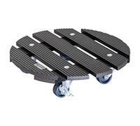 Wagner 20052501 Carrello per Piante WPC Ø 29 x 7.5 cm, Carrello per Fiori e Piante per Interni ed Esterni, Portavaso in Composito di Plastica e Legno, Antracite, con 2 Freni, Portata 100 kg