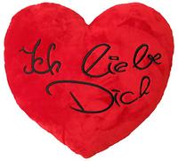 'Wagner 9100 - Coussin en peluche avec inscription "Je t'aime en forme de cœur 35 cm Coussin en peluche coeur