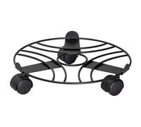 Wagner Carrello per Piante Black Ø 30 x 6,5 cm I Black Edition Carrello per Fiori per Interni, Verniciato Nero I Carrello per Fiori in Acciaio I Portavaso con Bordo Alto I Portata 60 kg - 20093501