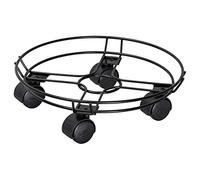 WAGNER Carrello per Piante Black Ø 30 x 6,5 cm I Black Edition Carrello per Fiori per Interni, Verniciato Nero I Carrello per Fiori in Acciaio I Portavaso con Bordo Alto I Portata 60 kg - 20093301