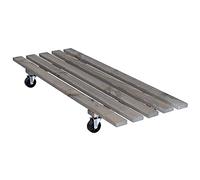 WAGNER Carrello per Piante Double 79 x 29 x 8,5 cm I Carrello per Fiori per Interni ed Esterni I Portavaso in Legno di conifere, Rigato, Grigio, con Ruote I Portata 150 kg I Fatto in UE - 20087901