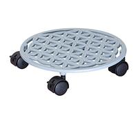 Wagner Carrello per Piante Flower of Life Ø 29 x 6,5 cm I Carrello per Fiori per Interni ed Esterni, papiro Bianco I Portavaso in ghisa I 2 Freni I Portata 50 kg - 20091901