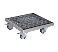 WAGNER Carrello per Piante Industrial Style 29 x 29 x 9,5 cm I Carrello per Fiori per Uso Interno + Esterno I Carrello con Vasca in Acciaio galvanizzato, griglia Argento I Portata 200 kg - 20701501