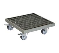 Wagner Carrello per Piante Industrial Style 29 x 29 x 9,5 cm I Carrello per Fiori per Uso Interno + Esterno I Carrello con Vasca in Acciaio galvanizzato, griglia Gris I Portata 200 kg - 20701601