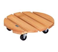 WAGNER Carrello per Piante Toscana, per Fiori per Interni ed Esterni, Terracotta I in Legno di conifere massello FSC® con Ruote, Portata 150 kg, Made in EU - 20016301, (Ø) 38 x (A) 10,5 cm