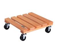 Multi Rullo Toscana Angolare 30 x 30cm Piante Trasporto Legno 4 Ruoli 150kg