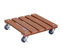 Wagner Carrello per Piante WPC 29 x 29 x 7,5 cm I Carrello per Fiori e Piante per Interni ed Esterni, Terracotta I Portavaso Composito di plastica e Legno I 2 Freni I Portata 80 kg - 20053001