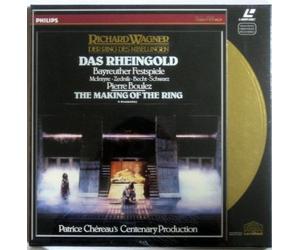 WAGNER:DAS RHEINGOLD- BOLULEZ,SALMINEN, McINTYRE, EGEL , SCHWARZ, PEPPEL, BAYREUTH- LASERDISC (2 DISCS, 4 SIDES)