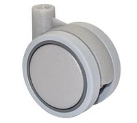 Wagner Design 01002901 - Mulinello a doppio rullo, morbido, diametro 60 mm, altezza 70 mm, colore: argento, portata 50 kg