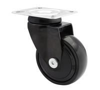 WAGNER Design - 3C - Ruota girevole/ruota di trasporto/ruota per mobili - nero, battistrada morbido, diametro Ø 75 mm, cuscinetto a sfere, portata 75 kg - 01227701