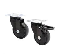 WAGNER design yourself 02227702 girevoli trasporto/Ruote per mobili-set di 1-1 senza 1 con freno, piastra a vite, Set di 2-Nero, (Ø) 75 mm