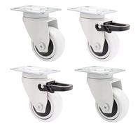 WAGNER design yourself 02225104 girevoli trasporto/Ruote per mobili senza 2 con freno, piastra a vite, Set di 4-Bianco, (Ø) 50 mm