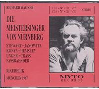 Wagner: Die Meistersinger Von Nurnberg [Import] Richard Wagner (Composer), Rafael Kubelik (Conductor), Thomas Stewart (Performer), Gundula Janowitz (Performer), Sandor Konya (Performer), Franz Crass (Performer), Gerhard Unger (Performer), Thomas Hemsley (Performer), Brigitte Fassbaender (Performer), Orchester des Bayerischen Rundfunks (Orchestra) | Format: Audio CD