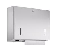 Wagner-Ewar A-Line distributore per salviette di carta, con 1 dispenser per sapone, antivandalo, 727782, WP550e A-Line acciaio inox spazzolato [Accessori Bagno > Scatole Portasalviette]