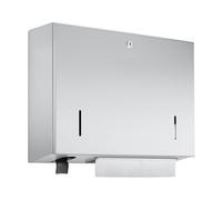 Wagner-Ewar A-Line distributore per salviette di carta, con 1 dispenser per sapone, antivandalo, 731787, WP550-5 A-Line acciaio inox levigato [Accessori Bagno > Scatole Portasalviette]