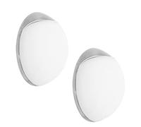 WAGNER Fermaporta AVVITARE o INCOLLARE - Set da 2 pezzi - Diametro Ø 20 x 8 mm I Fermaporte a muro I Corpo in zinco pressofuso con effetto inox, protezione paracolpi in gomma bianco - 15512202