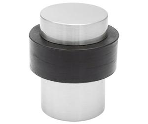 WAGNER Fermaporta BIG BEN - Diametro Ø 36 x 42 mm I Fermaporta a pavimento da avvitare I Fermaporta di design in zinco pressofuso satinato e gomma termoplastica - 15505011