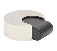 WAGNER Fermaporta OPERA DISK - Diametro Ø 40 x 60 x 20 mm I Fermaporta a pavimento da avvitare I Fermaporta di design in zinco pressofuso con effetto inox e gomma termoplastica - 15506611