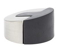 WAGNER Fermaporta OPERA PICCOLO - Diametro Ø 46 x 26 mm I Fermaporta a pavimento da avvitare I Fermaporta di design in zinco pressofuso con effetto inox e gomma termoplastica - 15506711