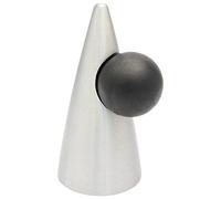 WAGNER Fermaporta PEAK - Diametro Ø 44 x 92 mm I Fermaporta a pavimento da avvitare I Fermaporta di design in zinco pressofuso con effetto inox e gomma termoplastica - 15516000