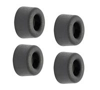 WAGNER Fermaporta VULKANO MINI - Set da 4 pezzi - Diametro Ø 18 x 10 mm I Fermaporte a muro da avvitare I Fermaporte nero in stile retro in gomma piena - 15501004